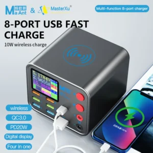 MaAnt Dianba 1 multi-fonction 8 ports PD chargeur rapide rapide téléphone portable détection de ligne de données de courant chargement sans fil